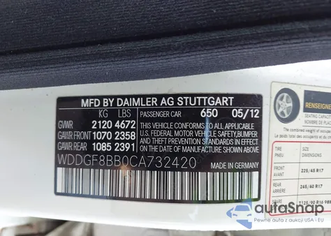 2012 Mercedes-Benz C 300 Luxury 4Matic/Sport 4Matic из США, поврежденный, VIN WDDGF8BB0CA732420